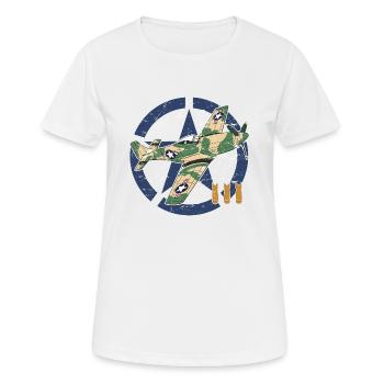 World War II aircraft - Women's Breathable T-Shirt - white - Front - AI Model Female 172 dark (172cm)
