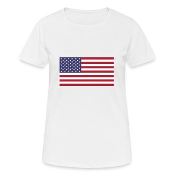 Drapeau américain des États-Unis - T-shirt respirant Femme - blanc - Devant - AI Model Female 172 dark (172cm)