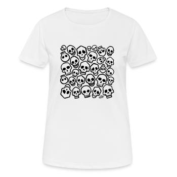 Chasseur de tête de crâne - T-shirt respirant Femme - blanc - Devant - AI Model Female 172 dark (172cm)