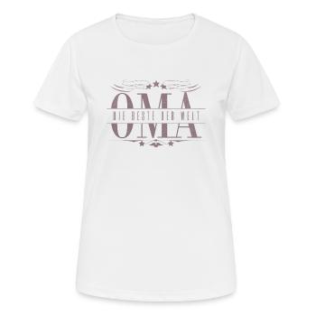 Oma die beste der Welt Geschenk für Oma Geburtstag - Frauen T-Shirt atmungsaktiv - Weiß - Vorne - AI Model Female 172 dark (172cm)