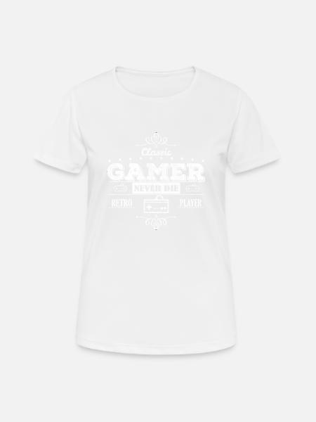 Retro Gaming Gamer Shirt Playing Gamer Gift - Women's Breathable T-Shirt - white