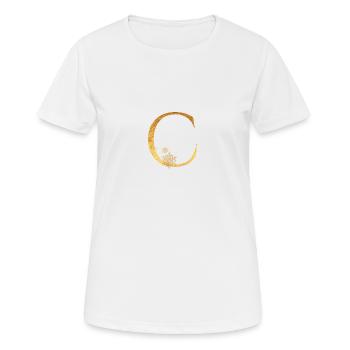Lettre initiale C - T-shirt respirant Femme - blanc - Devant - AI Model Female 172 dark (172cm)