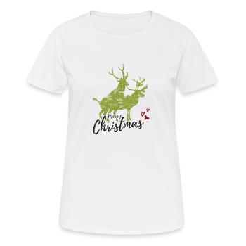 Merry Christmas Rentiere Sex Geschenkidee - Frauen T-Shirt atmungsaktiv - Weiß - Vorne - AI Model Female 172 dark (172cm)