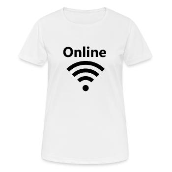 Online Internet T-shirt pour les geeks et les gamers/joueurs - T-shirt respirant Femme - blanc - Devant - AI Model Female 172 dark (172cm)