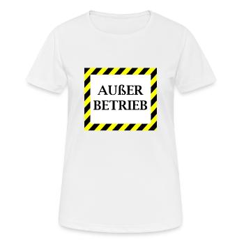 Ausser Betrieb - Frauen T-Shirt atmungsaktiv - Weiß - Vorne - AI Model Female 172 dark (172cm)