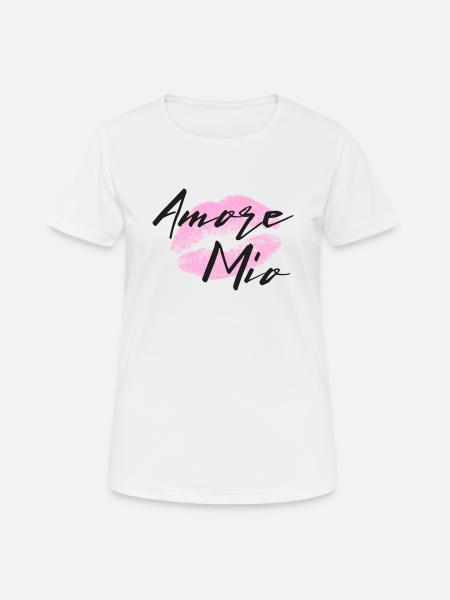 Amore mio Lips Pink - Women's Breathable T-Shirt - white