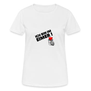 Je suis dans le seau! - T-shirt respirant Femme - blanc - Devant - AI Model Female 172 dark (172cm)