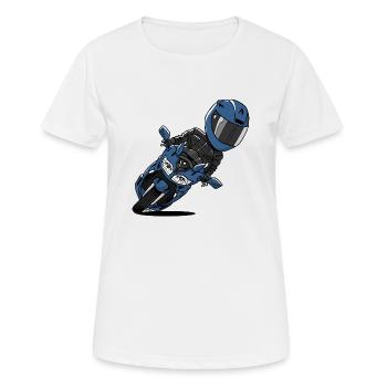 0791 FJR PhantomBlue - Frauen T-Shirt atmungsaktiv - Weiß - Vorne - AI Model Female 172 dark (172cm)