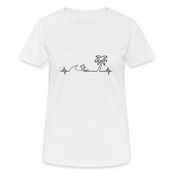 Surfeur, surfeur, style surfeur - T-shirt respirant Femme - blanc - Devant - AI Model Female 172 dark (172cm)