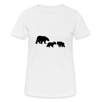 3 Black Grizzly Bears - Gift - Women's Breathable T-Shirt - white - Front - AI Model Female 172 dark (172cm)