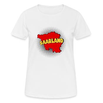 Saarland Saar Saarbrücken Homburg Saarlouis Merzig - Frauen T-Shirt atmungsaktiv - Weiß - Vorne - AI Model Female 172 dark (172cm)