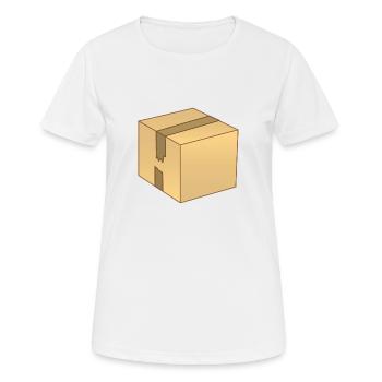 Boîte en carton brun simple - T-shirt respirant Femme - blanc - Devant - AI Model Female 172 dark (172cm)