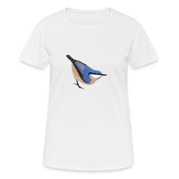 conception d'oiseau de sittelle jz.birds - T-shirt respirant Femme - blanc - Devant - AI Model Female 172 dark (172cm)