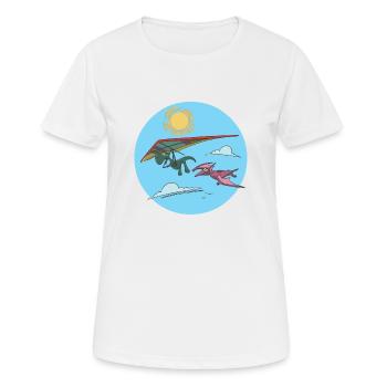 Hang Glider Glider Hang Glider Dinosaur - Women's Breathable T-Shirt - white - Front - AI Model Female 172 dark (172cm)