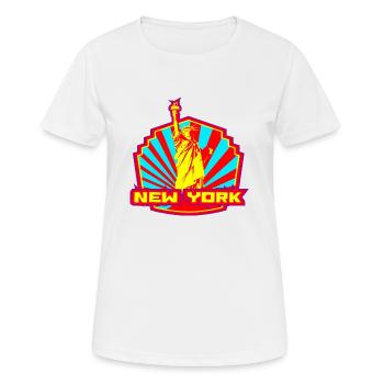 New York - T-shirt respirant Femme - blanc - Devant - AI Model Female 172 dark (172cm)