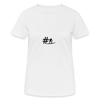 Surfer, Surfen, #Surfen - Frauen T-Shirt atmungsaktiv - Weiß - Vorne - AI Model Female 172 dark (172cm)