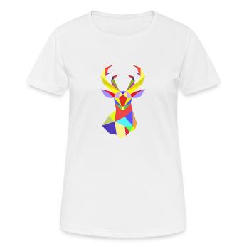 geometrische Hirsche - Frauen T-Shirt atmungsaktiv - Weiß - Vorne - AI Model Female 172 dark (172cm)