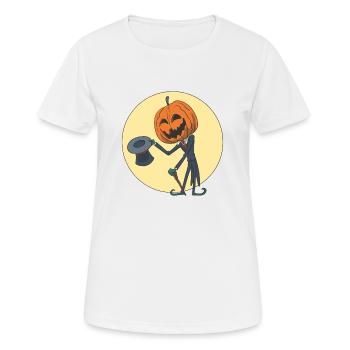 Lanterne citrouille Hans Oh 'Halloween - T-shirt respirant Femme - blanc - Devant - AI Model Female 172 dark (172cm)