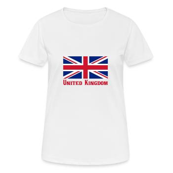 Royaume-Uni - T-shirt respirant Femme - blanc - Devant - AI Model Female 172 dark (172cm)