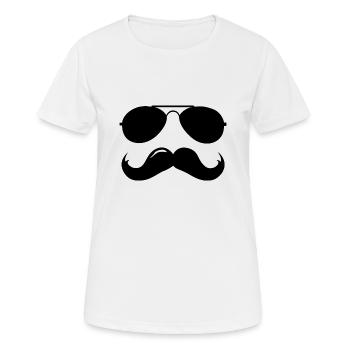 Macho Schnurrbart - Frauen T-Shirt atmungsaktiv - Weiß - Vorne - AI Model Female 172 dark (172cm)