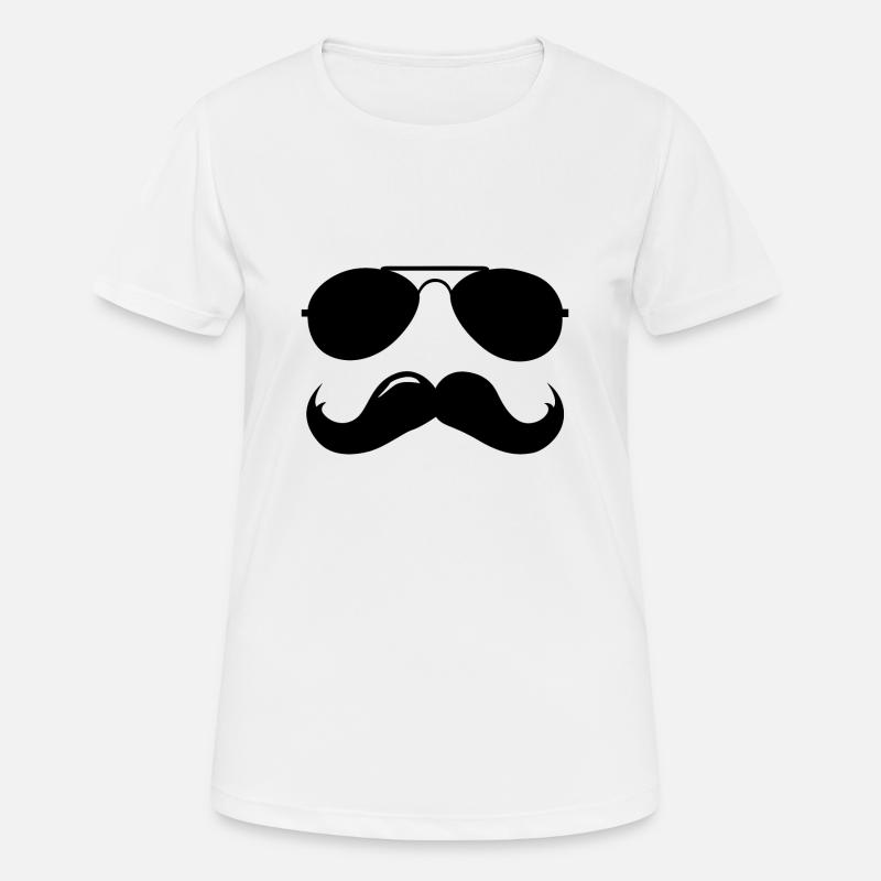 Macho Mustache - Women's Breathable T-Shirt - white