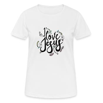 Ich liebe Jesus - I love Jesus - Women's Breathable T-Shirt - white - Front - AI Model Female 172 dark (172cm)