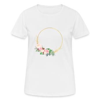 fresh flower circle - Women's Breathable T-Shirt - white - Front - AI Model Female 172 dark (172cm)