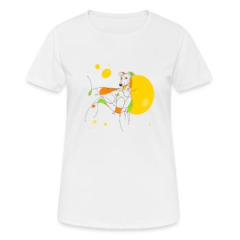 Windhund - Frauen T-Shirt atmungsaktiv - Weiß - Vorne - AI Model Female 172 dark (172cm)