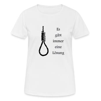 Lösung - Frauen T-Shirt atmungsaktiv - Weiß - Vorne - AI Model Female 172 dark (172cm)