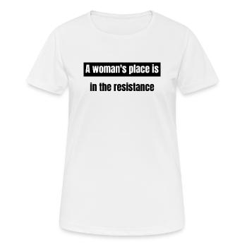 féminisme - la femme résiste - T-shirt respirant Femme - blanc - Devant - AI Model Female 172 dark (172cm)