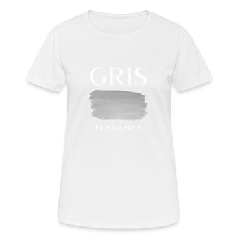 Gris élégance - Minimaliste Pinceau - - T-shirt respirant Femme - blanc - Devant - AI Model Female 172 dark (172cm)
