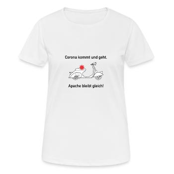 Apache Corona Roller - Frauen T-Shirt atmungsaktiv - Weiß - Vorne - AI Model Female 172 dark (172cm)