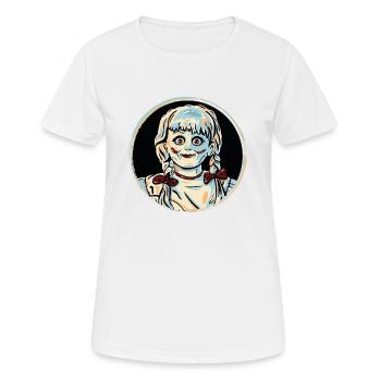 Annabelle Halloween Puppe - Frauen T-Shirt atmungsaktiv - Weiß - Vorne - AI Model Female 172 dark (172cm)