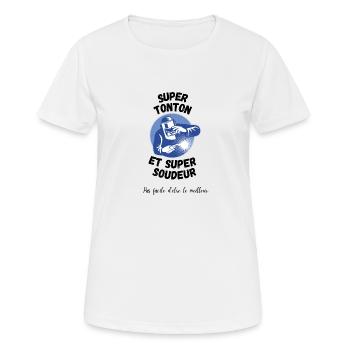 Super tonton super soudeur - T-shirt respirant Femme - blanc - Devant - AI Model Female 172 dark (172cm)