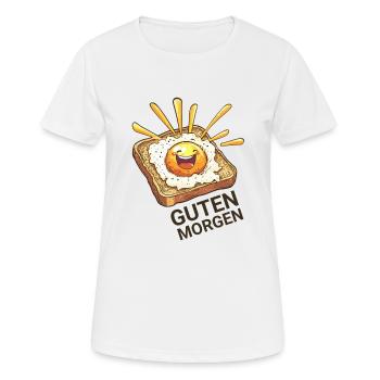 Guten Morgen T-Shirt - Frauen T-Shirt atmungsaktiv - Weiß - Vorne - AI Model Female 172 dark (172cm)
