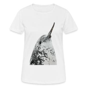Narwal - Frauen T-Shirt atmungsaktiv - Weiß - Vorne - AI Model Female 172 dark (172cm)