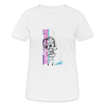 Horror Kinder Puppe - Frauen T-Shirt atmungsaktiv - Weiß - Vorne - AI Model Female 172 dark (172cm)