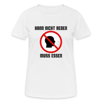 Impossible de parler, doit manger. noir - T-shirt respirant Femme - blanc - Devant - AI Model Female 172 dark (172cm)