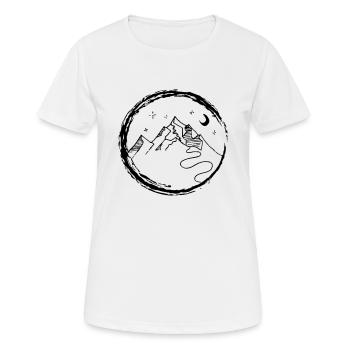 Wanderlust night - T-shirt respirant Femme - blanc - Devant - AI Model Female 172 dark (172cm)