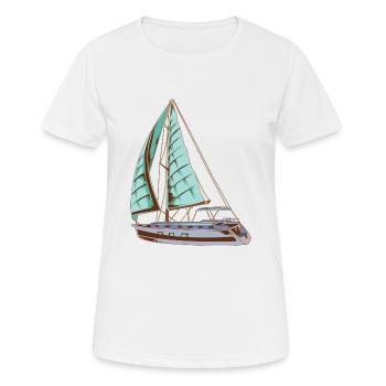 Voilier bateau bateau voilier voilier eau rosé cadeau - T-shirt respirant Femme - blanc - Devant - AI Model Female 172 dark (172cm)
