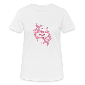 Koi Neon Karpfen - Frauen T-Shirt atmungsaktiv - Weiß - Vorne - AI Model Female 172 dark (172cm)