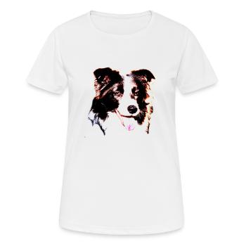 Border Collie - Frauen T-Shirt atmungsaktiv - Weiß - Vorne - AI Model Female 172 dark (172cm)