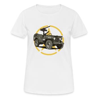 Véhicule militaire hors route - T-shirt respirant Femme - blanc - Devant - AI Model Female 172 dark (172cm)