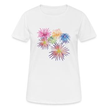 Feuerwerk - Frauen T-Shirt atmungsaktiv - Weiß - Vorne - AI Model Female 172 dark (172cm)
