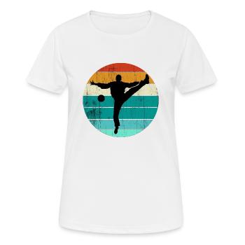 Handballtorwart Retro Vintage Design - Frauen T-Shirt atmungsaktiv - Weiß - Vorne - AI Model Female 172 dark (172cm)