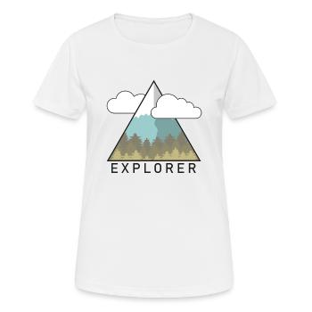 EXPLORER - Frauen T-Shirt atmungsaktiv - Weiß - Vorne - AI Model Female 172 dark (172cm)