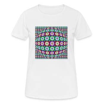 FLEURS FRACTALES OP ART - T-shirt respirant Femme - blanc - Devant - AI Model Female 172 dark (172cm)