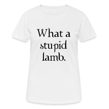 Was für ein dummes Lamm - Frauen T-Shirt atmungsaktiv - Weiß - Vorne - AI Model Female 172 dark (172cm)