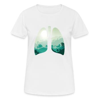 Nature verte forêt paysage poumon - T-shirt respirant Femme - blanc - Devant - AI Model Female 172 dark (172cm)