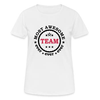 Team awesome - Beste Mannschaft aller Zeiten - Frauen T-Shirt atmungsaktiv - Weiß - Vorne - AI Model Female 172 dark (172cm)